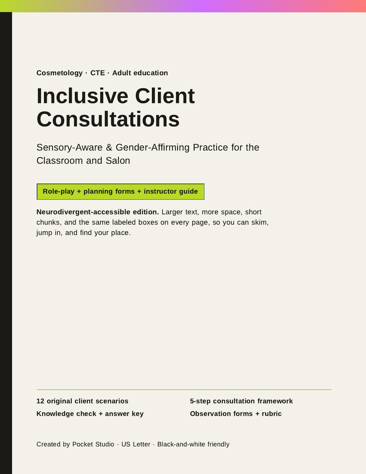 Cover of Inclusive Client Consultations.